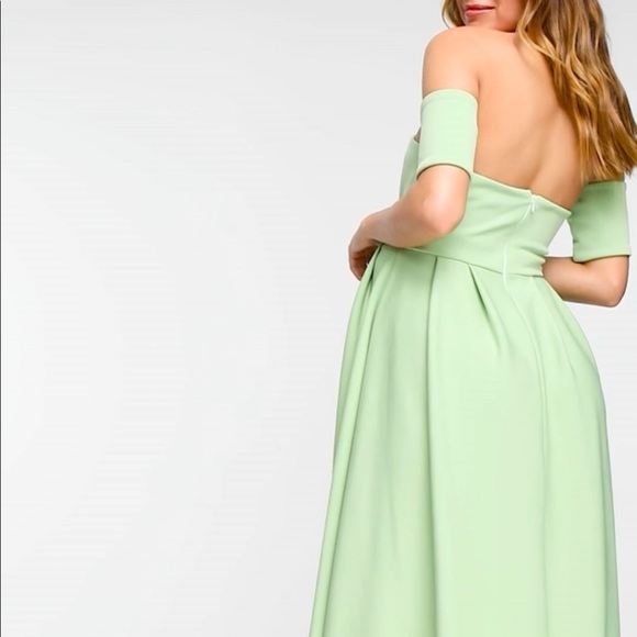 True Violet Maternity off shoulder high low dress - Picture 2 of 4